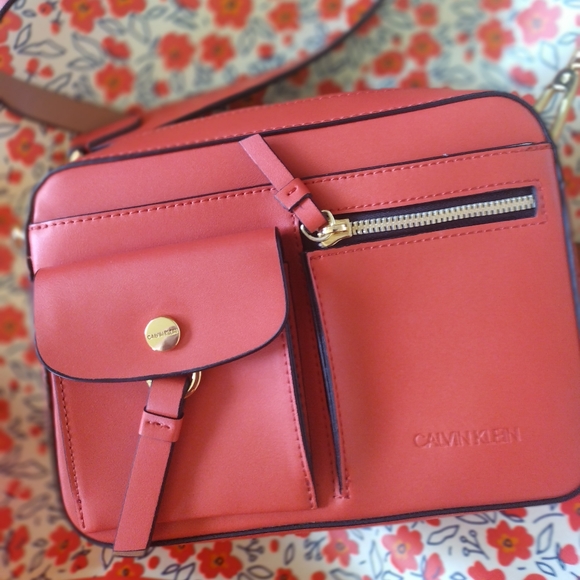 Calvin Klein Bags Calvin Klein Rossa Crossbody Bag Purse In Orange